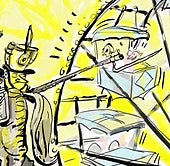 La viñeta de Cerrajería sobre la noria que girará en la Navidad de Vitoria