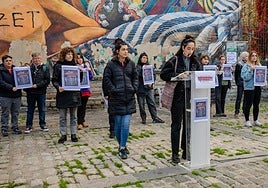 Comparecencia de Euskal Herriko Mugimendu Feminista en Vitoria.