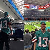 Carlos Vicente, en el Bernabéu con la NFL.
