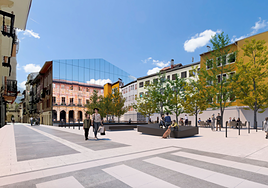 El diseño incluye una innovadora fachada de espejo que reflejará la imagen del Ayuntamiento, ampliando visualmente el espacio y creando una atmósfera dinámica.