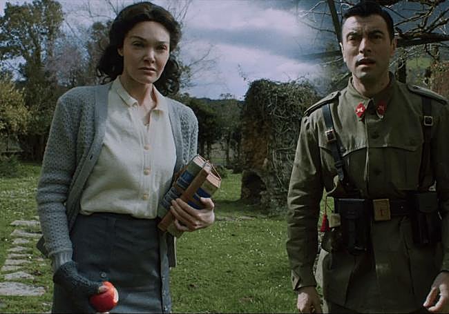 Ana Rujas y Javier Rey, protagonistas de '9', rodada en Artziniega.