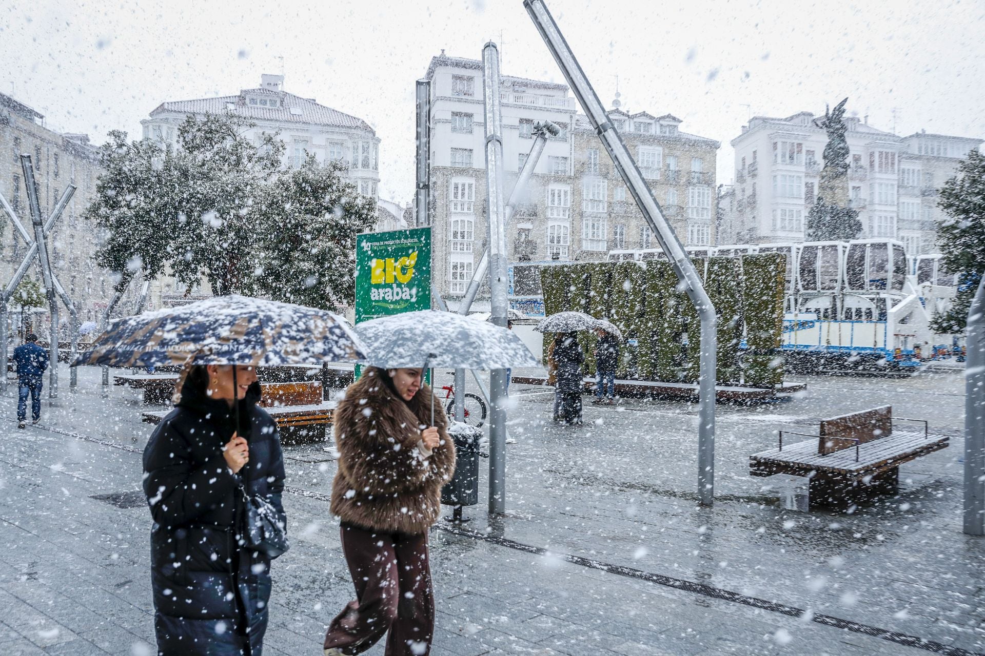 Las imágenes de un día de nieve en Álava