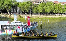 Orio, en la prueba en Bilbao que abrió las regatas de la temporada pasada.