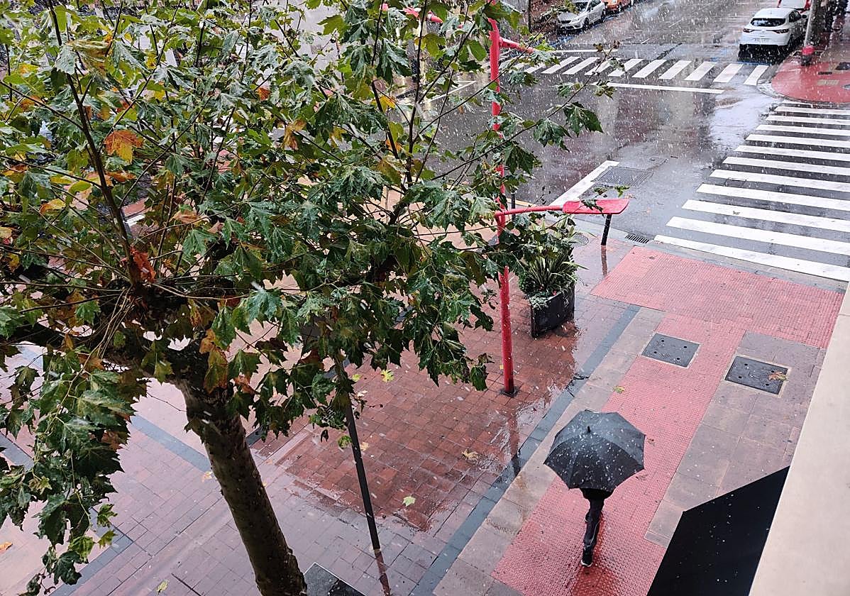 La nieve apareció de manera intermitente durante toda la mañana.