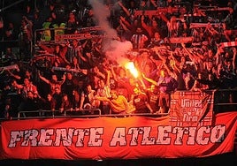 Grada de animación del Metropolitano, que fue clausurada un partido del pasado curso.