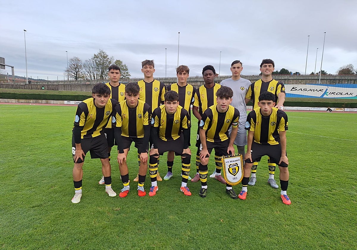 El once inicial del Basconia en su empate a tres contra la UD Logroñés.