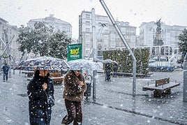 La jornada de nieve del pasado viernes en Vitoria.