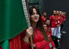 Inés de Sousa fue la abanderada de Portugal en la ceremonia de inauguración de la Liga de Naciones.