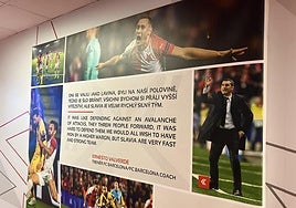 Foto y declaraciones de Valverde en el túnel de vestuarios del Slavia.
