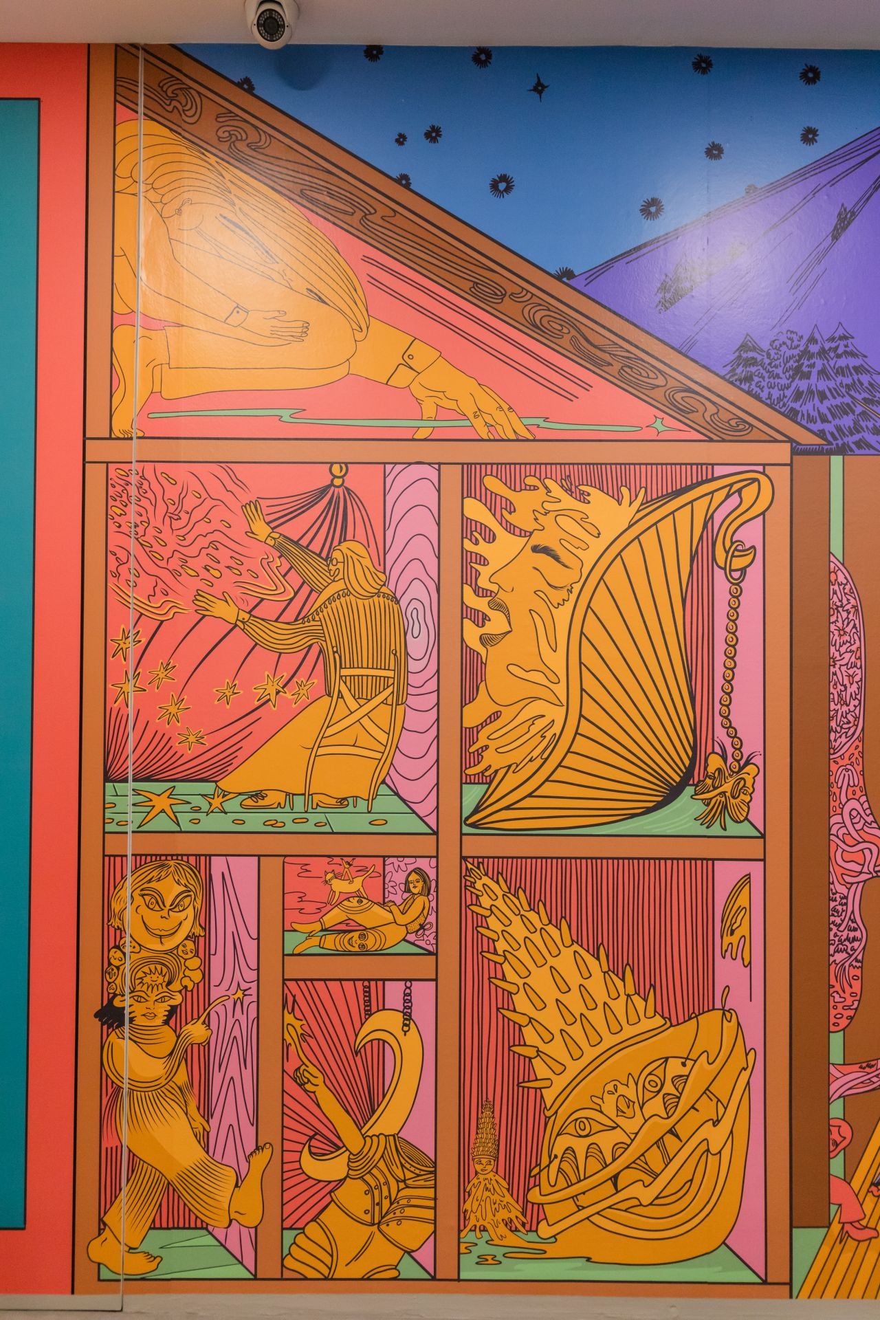 Los detalles del mural de la ilustradora Raisa Álava en Artium