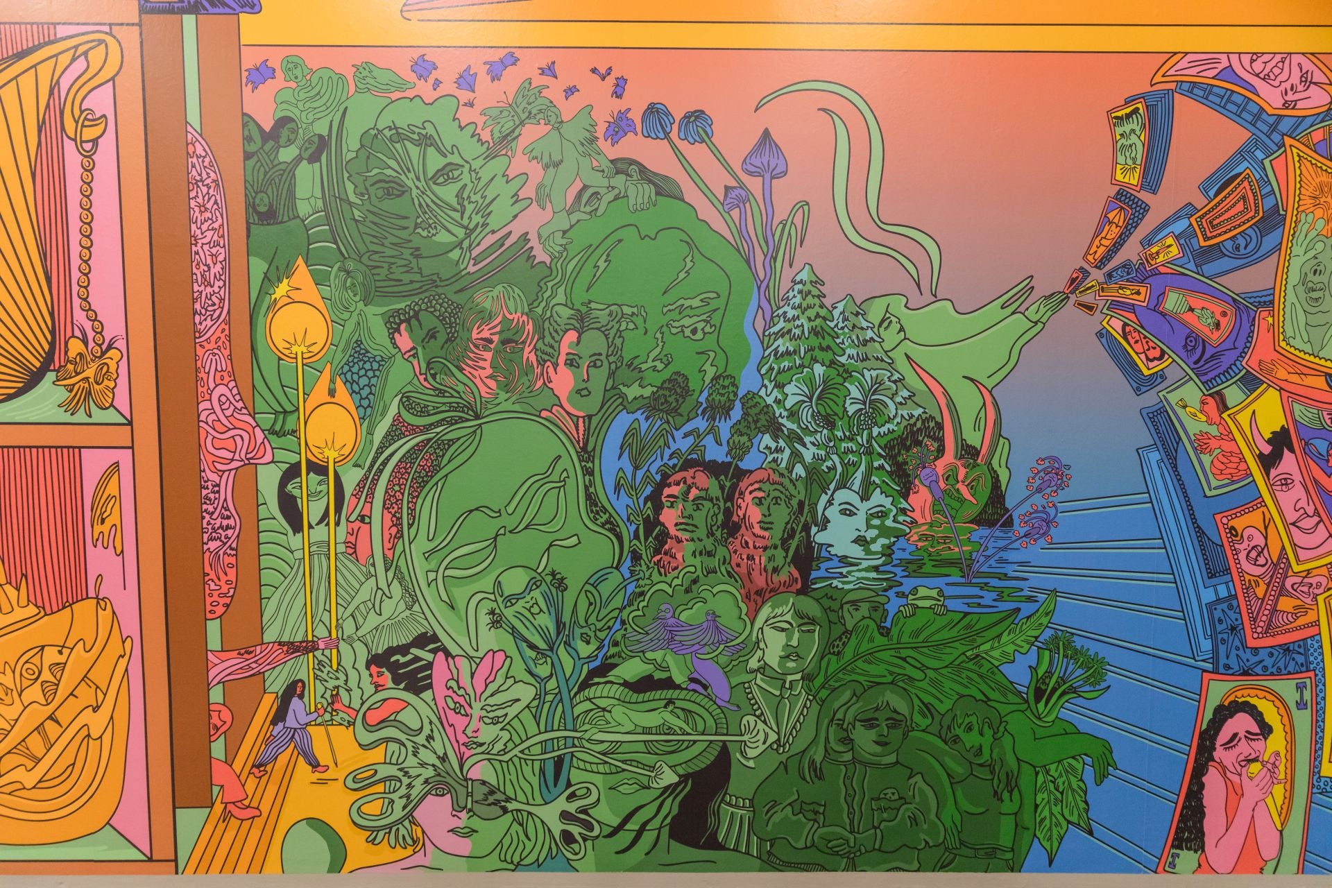 Los detalles del mural de la ilustradora Raisa Álava en Artium