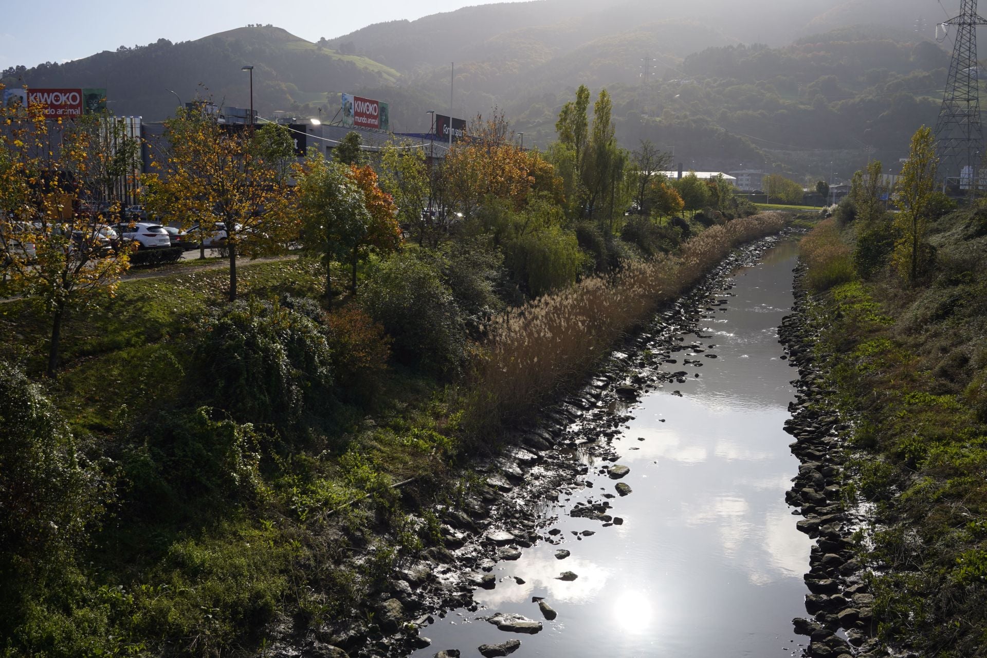 Imagen del río Castaños a su paso por la zona de Megapark