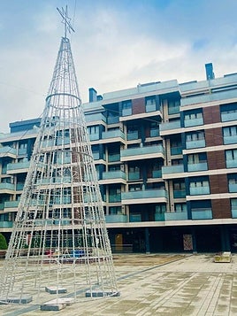 Imagen del nuevo árbol instalado en la plaza Arizgoiti.