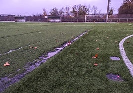 El césped del campo de Adurtza sufre un «deterioro avanzado».