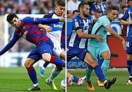Aleñá y Denis Suárez, con el Barcelona ante el Alavés.