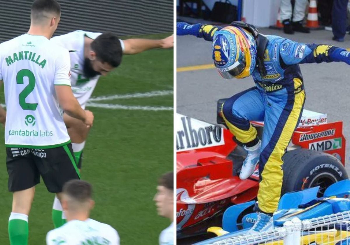 El guiño del pichichi Villalibre a Fernando Alonso en su último gol con el Racing