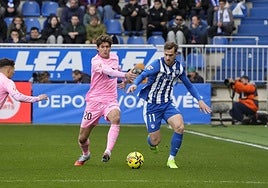 Toni Martínez, ante el Celta.