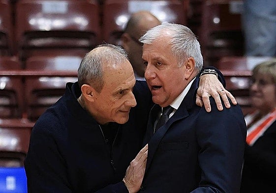 Ettore Messina y Zeljko Obradovic.