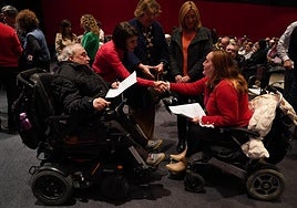 Nerea Melgosa y Amaia Antxustegi junto a Serafín Iglesias y Anabel Dorado