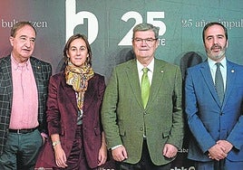 Rafael Gardeazabal, Kontxi Claver, Juan Mari Aburto y Javier Hurtado