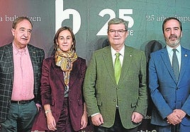 Rafael Gardeazabal, Kontxi Claver, Juan Mari Aburto y Javier Hurtado.