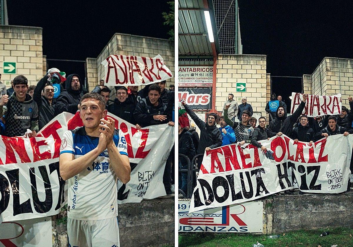 La cuadrilla de Xanet le alienta en su debut con el Alavés