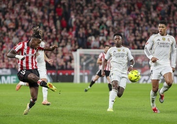 El curioso gesto de Nico Williams con el segundo gol de Mbappé