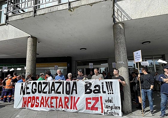 Imagen de una de las protestas realizadas por los trabajadores municipales.