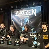 Los integrantes de Latzen esta mañana en la presentación de su tercer disco.