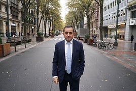 El presidente de BBK, Xabier Sagredo, en la Gran Vía