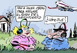 La viñeta de Cerrajería sobre las obras para mitigar el ruido en viviendas y edificios junto al aeropuerto de Vitoria