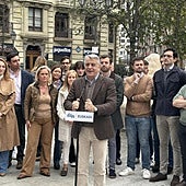 El presidente del PP vasco, Javier de Andrés, en el acto celebrado esta mañana en Bilbao