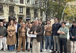 El presidente del PP vasco, Javier de Andrés, en el acto celebrado esta mañana en Bilbao