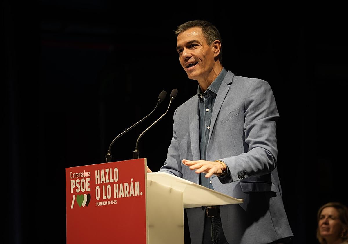 Sánchez, en un acto del partido en Plasencia.