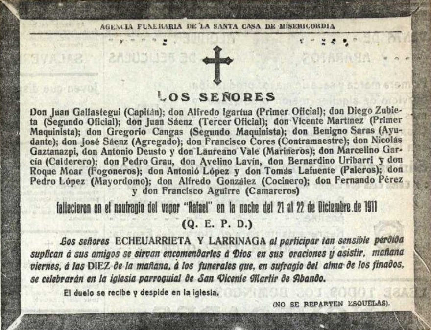 La esquela que publicaron los diarios vizcaínos.