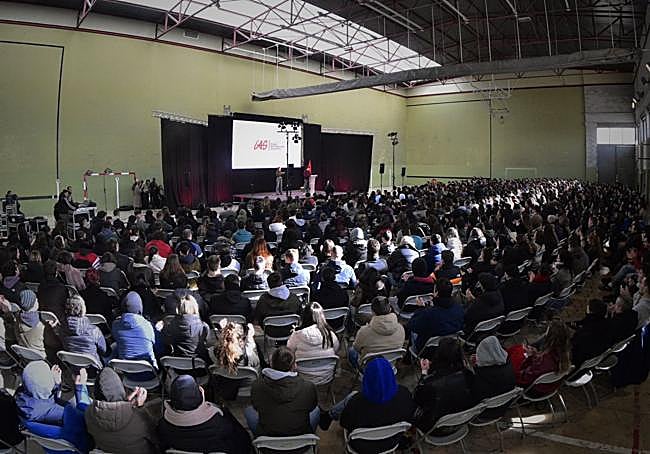 Acto de clausura del VIII Congreso de Ikasle Abertzaleak, el pasado domingo en Berriozar (Navarra).