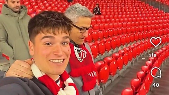 La «experiencia única» de un 'influencer' del Athletic en San Mamés con su padre