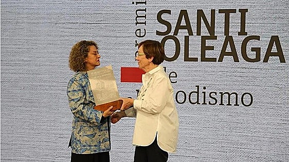 La periodista colombiana Jineth Bedoya recibe el primer premio Santi Oleaga
