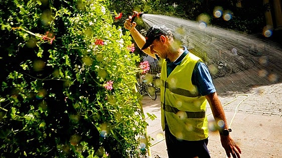 La alerta roja por calor extremo en Vitoria, en imágenes