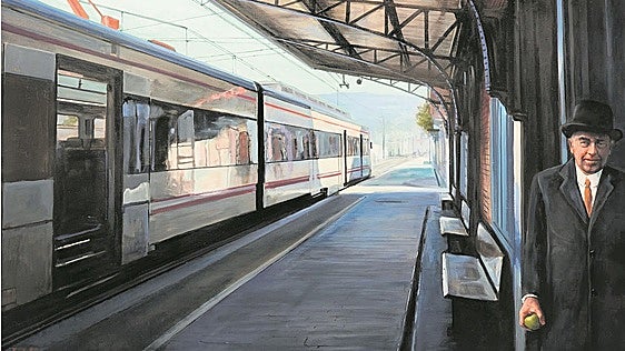 El artista vizcaíno que pinta trenes que consiguen salir del cuadro