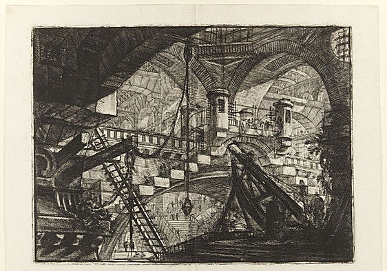 Grabado de la serie 'Las Cárceles' de Piranesi (1761).