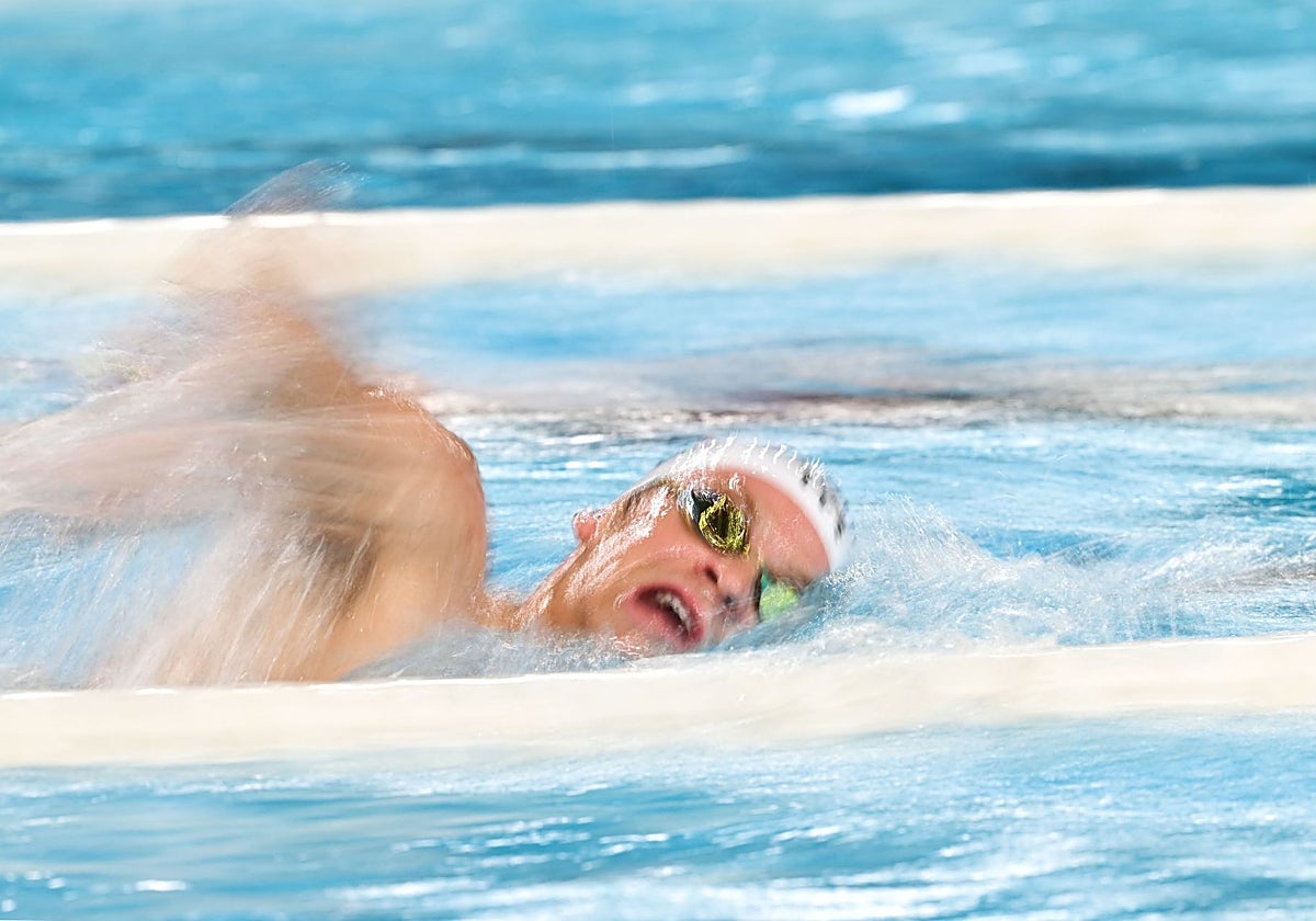 Léon Marchand, en una competición.
