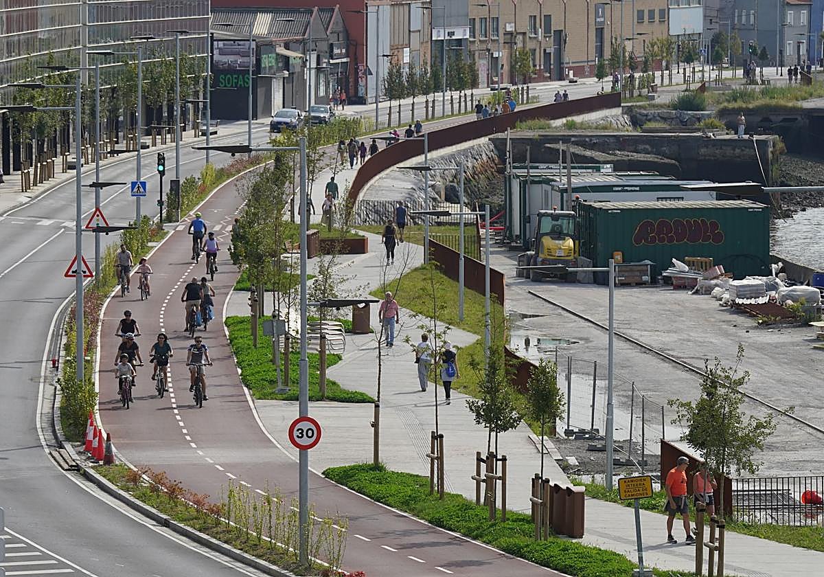 Las obras del bulevar de la Ría entre Bilbao y Getxo terminarán en noviembre