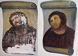 La pintura quedó totalmente destrozada. / Afp