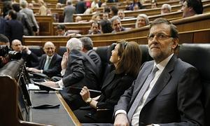 Rajoy, en la bancada 'popular'./ Reuters
