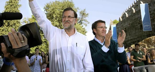 Mariano Rajoy, junto al titular de la Xunta, Alberto Núñez Feijóo. / Lavandeira Jr. (Efe) | Europa Press