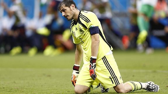 Casillas, durante un momento del partido. 