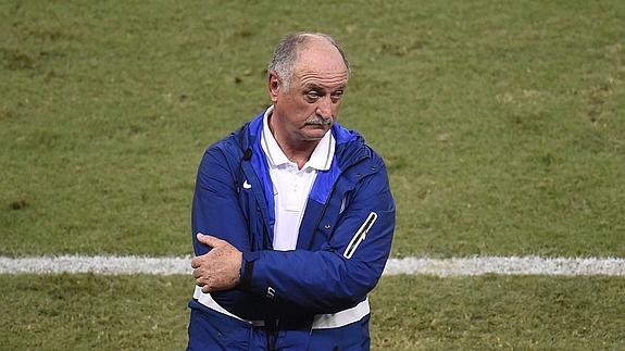 Scolari, durante un partido. 