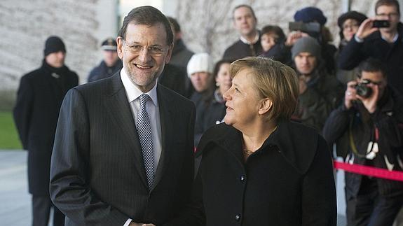 Mariano Rajoy y Angela Merkel. 