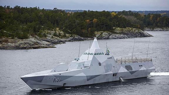 La corbeta 'HMS Visby' participa en la búsqueda del submarino. 